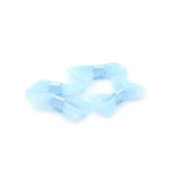 پاپیون توری کمربندی آبی روشن خالدار(6عددی )