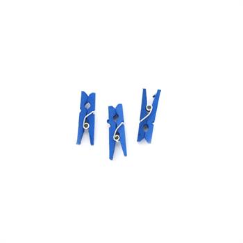 گیره چوبی   2.5سانت رنگ آبی(6عددی )