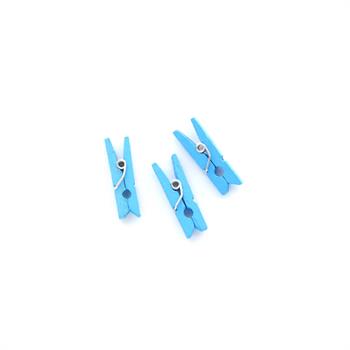 گیره چوبی   2.5سانت رنگ آبی روشن(6عددی )