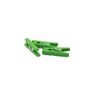 گیره چوبی   2.5سانت رنگ سبز(6عددی )