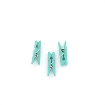 گیره چوبی   2.5سانت رنگ سبزروشن(6عددی)