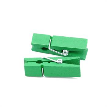 گیره چوبی  4.5سانت پهن رنگ سبز(6عددی )